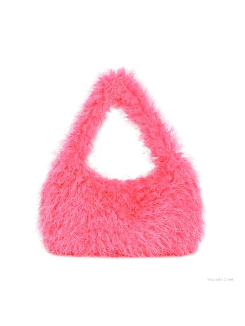 Fluffy Faux Fur Hobo Shoulder Bag Zip Closure Plush Tote Handbag
